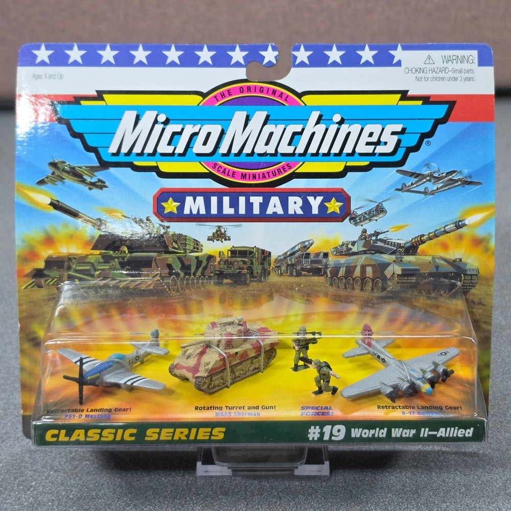Micro Machines Military #19 World War II-Allied NIB P51-D B-17 Sherman Tank